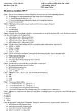 Kiểm tra học kì I năm học 2014 môn sinh học 9 thời gian 45 phút